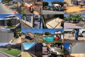paving liquid limestone artificial grass colorbond fencing and gates limestone block retaining walls