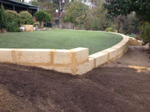 limestone block retaining wall