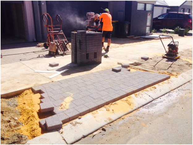 Council verge crossover driveway paved installation brick saw Perth