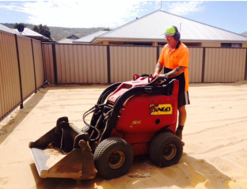 Dingo Hire Perth with experienced operator for new limited access residential blocks.