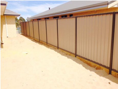 Colorbond fence installation with plinths