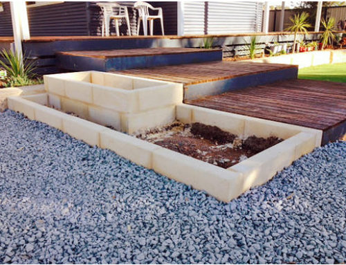 Limestone Blocks garden edge/ planter box for experienced DIY or a Perth Trade Centre professional installation.