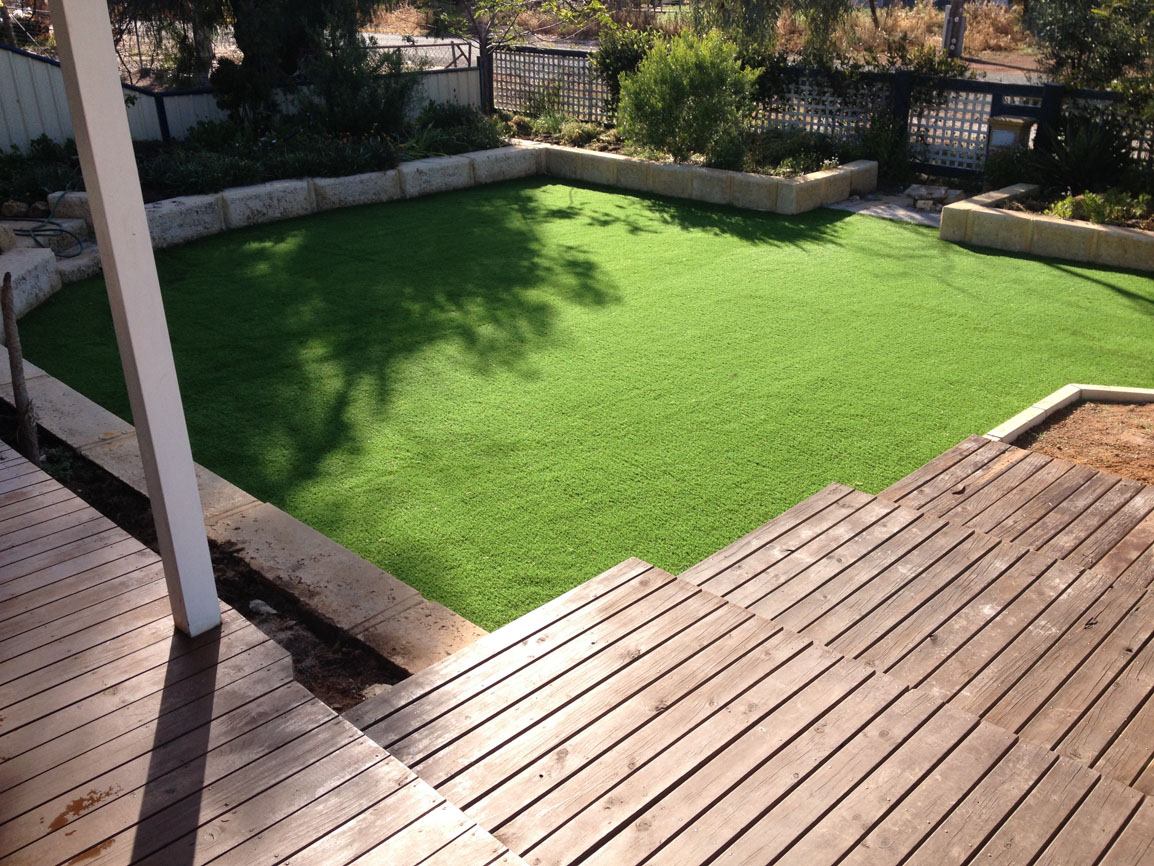 during artificial grass installation