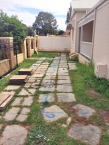 alfresco area before liquid limestone poured