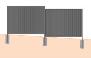 stepped colorbond fence panel