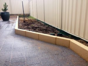 limestone block garden edging