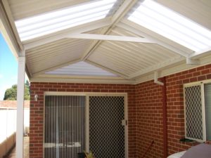 gable patio with polycarbonate sheets