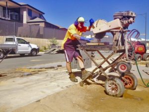 council crossover cutting bricks