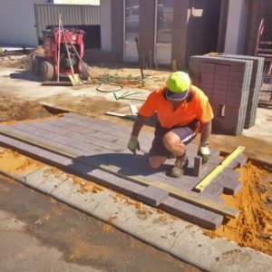 council crossover installation level pavers