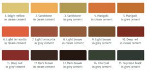 standard concrete colours