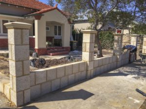 block brick freestanding wall brick fence
