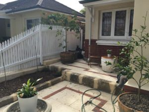 limestone retaining small garden edging wall