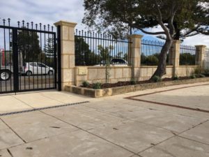 Reconstituted limestone block wall with infills Swanbourne and liquid limestone