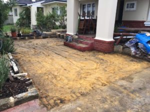 limestone retaining small garden edging wall