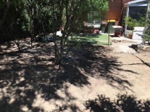 brick paving liquid limestone artificial grass before