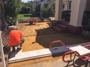 limestone retaining small garden edging wall